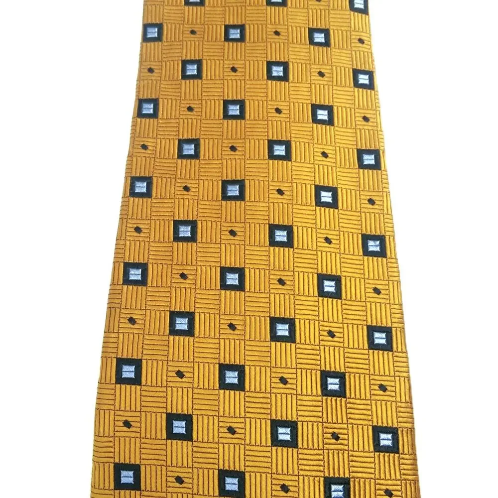 Robert Talbott Geometric Silk Tie Best of Class Nordstrom Golden Yellow Blue USA